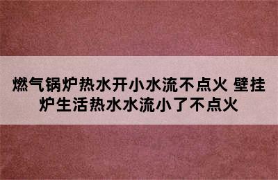 燃气锅炉热水开小水流不点火 壁挂炉生活热水水流小了不点火